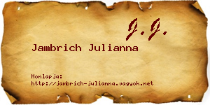 Jambrich Julianna névjegykártya